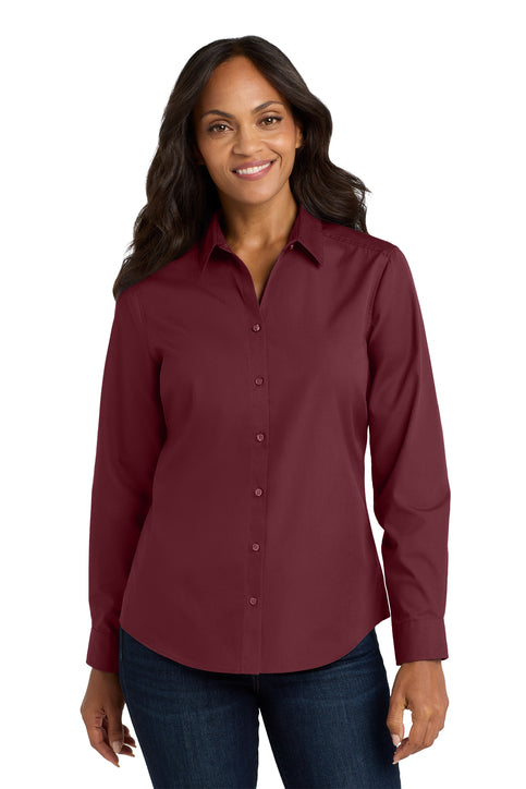 Port Authority® Women's Long Sleeve Carefree Poplin Shirt - LW100