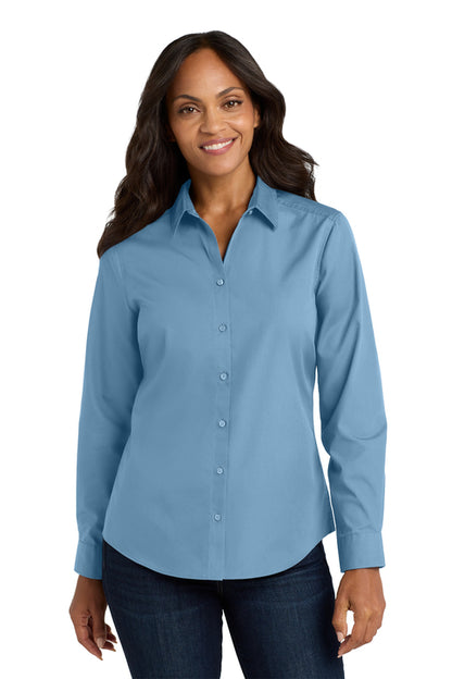 Port Authority® Women's Long Sleeve Carefree Poplin Shirt - LW100