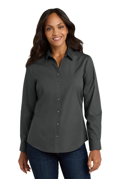 Port Authority® Women's Long Sleeve Carefree Poplin Shirt - LW100