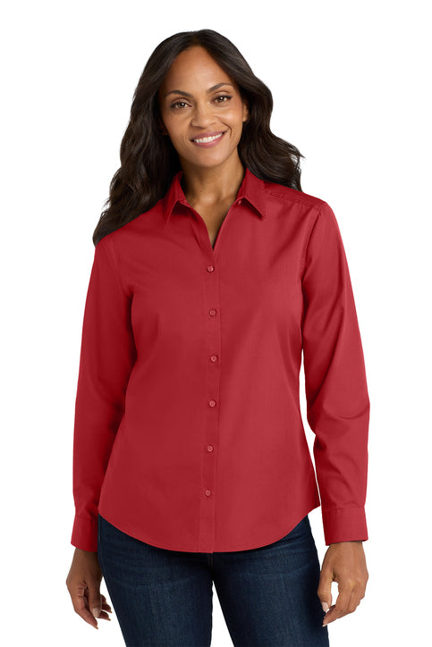 Port Authority® Women's Long Sleeve Carefree Poplin Shirt - LW100